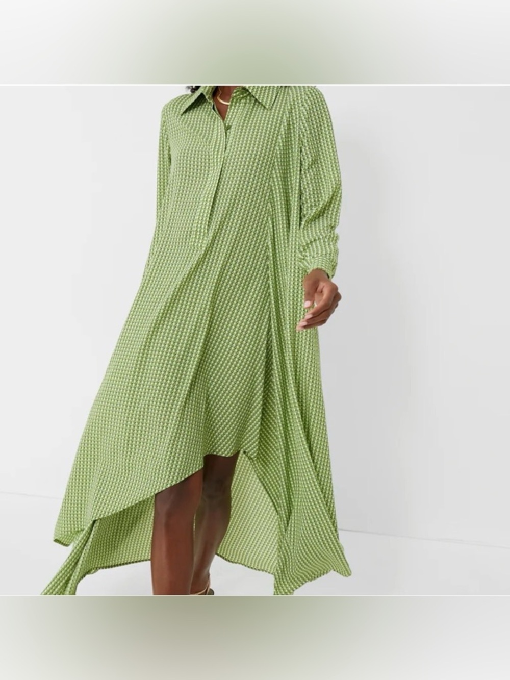 Tuckernuck Verdant Lucille Geo Basketweave Green Print Dress Women's Large - Picture 4 of 8